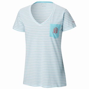 Columbia PFG Monogram™ Tee Dam Vita/LjusBlå (TXKWN3506)